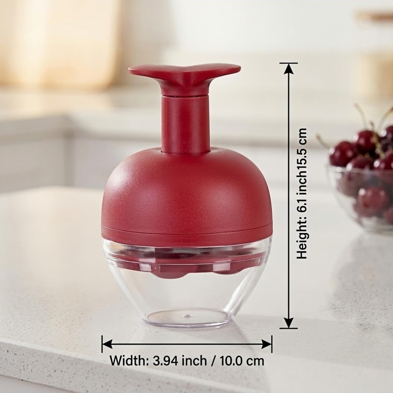 4-Cherry Pitter Tool, Easy Press Cherry and Olive Pit Remover