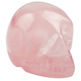 rockcloud Healing Crystal Stone Human Reiki Skull Figurine Statue Sculptures Rose Quartz 1"