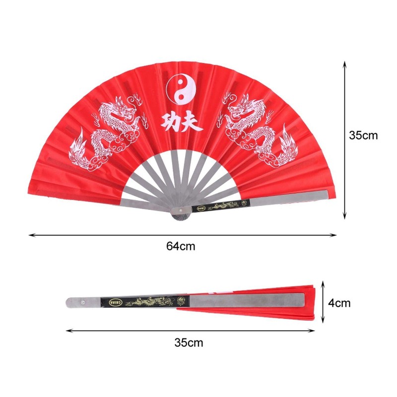 Practice Training Performance Tai Chi Fan, Double Dragon Hand Fan