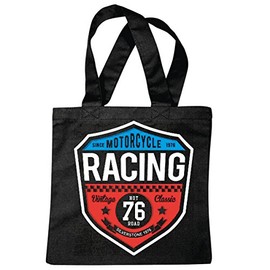 'Shoulder bag "Silverstone 1976 Hot Road Bike Outdoor Motorcycle Chopper Motorcycle Racing Vintage Classic Gothic Motorcycle Skull Motorcycle Club Bike Route 66 Shopping Bag School Bags Gym Prey