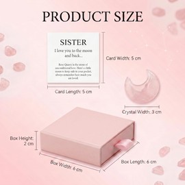 Sister Birthday Gifts, Moon Rose Quartz Crystal Gifts, Good Luck Charm, Positive Affirmation Gift, Unusual Presents Ideas, for Sister, Love Presents for Her, Personalised Pink Gift
