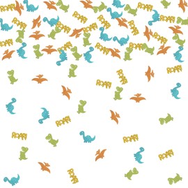 Helewilk Glitter Dinosaur Confetti, Dinosaur theme Birthday/Baby Shower/Gender Reveal Party Supplies, Kids Boys Roar Birthday Party Table Decoration Scatters, 120 Pcs