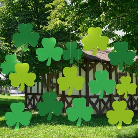 30 Pcs St Patrick's Day Hanging Shamrocks St Patrick's Day Lawn Decorations Shamrock Decorations Outdoor Sign Decor for St. Patrick's Day Ornaments for St. Patrick's Day Yard Spring Tree