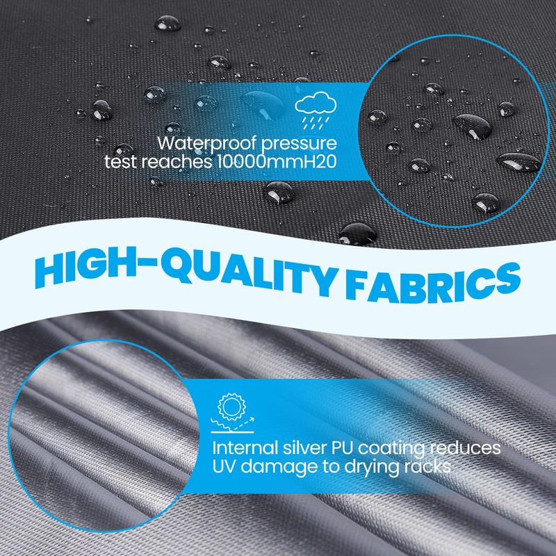 Mrrihand Rotary Washing line Protective Cover, Black, 200cm