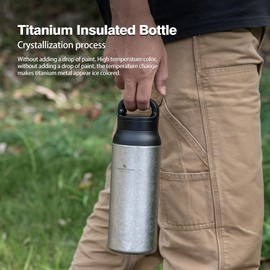 Boundless Voyage 600ml Titanium Double-Walled Insulated Bottle Portable Reusable Travel Coffee Tea Cup for Hot and Cold Beverages