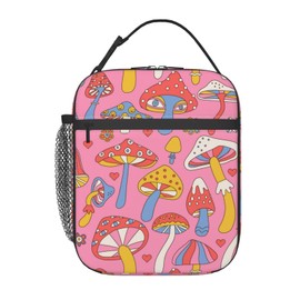 Cromcu Insulated Mushroom Lunch Box for Women, Kids - Work, Picnic, School, Travel, Hiking, Beach or Fishing - Polyester Magic Lunch Bag