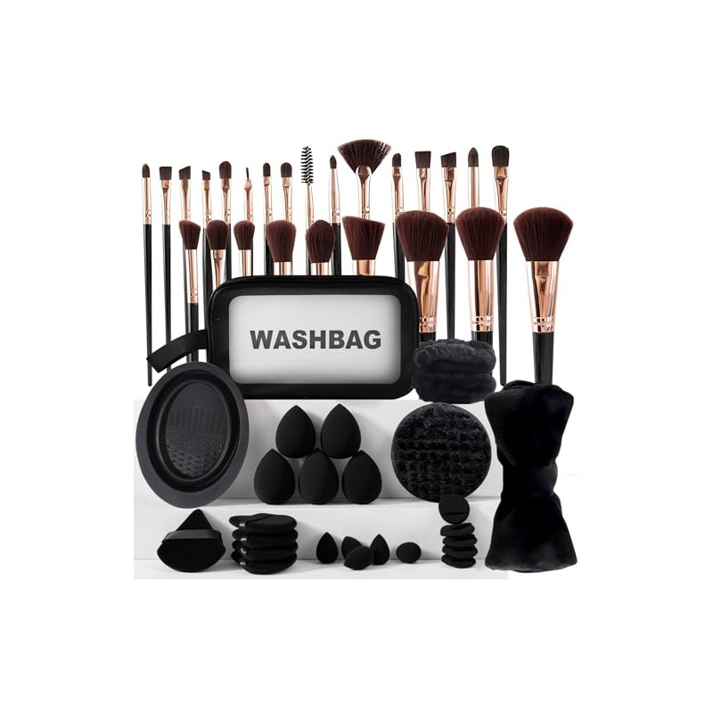 51 Piezas Set de Brochas de Maquillaje Profesional Completo, para