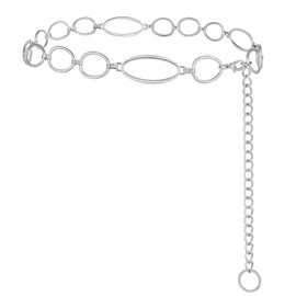 SEDEX Chain Belt Western Metal Dissco Belts for Women Silver Waist Chain Adjustable Metal Cowgirl Belt Fashion Y2K for Jeans Dresses Adjustable Vintage Chunky Accessories