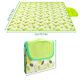 ASelected Picnic Blanket 200 X 200 Cm Beach Blanket Camping Blanket With Handle Waterproof Large Picnic Blanket For Family, Beach, Hiking, Camping(Green)
