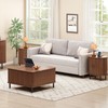 ONBRILL Oval End Table with Storage & Charging Station, Fluted
