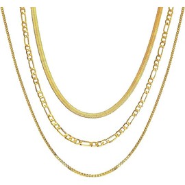 mocaelegance Herringbone Necklace for Women,Dainty Gold Necklace,14k Gold Plated Snake,Gold Chain Choker Necklaces,Simple Gold Layered Necklaces,Gold Jewelry Gift for Women