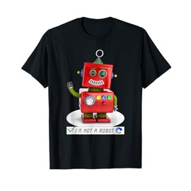 Retro Toy Robot with "I'm Not a Robot" Checkbox T-Shirt