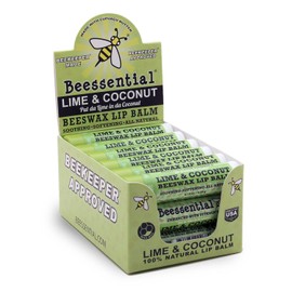 Beessential bálsamo labial natural a granel paquete de 18 para hombres, mujeres y niños. Ideal para regalos, duchas y más (lima de coco)