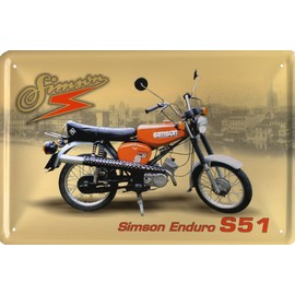 Tin Sign 20 x 30 cm Simson Enduro S51