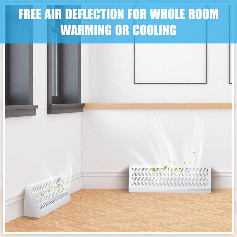Blulu 2 Pack 18 Inch Baseboard Register Vent Duct Opening