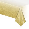 PHOGARY 2 PCS White Gold Dot Party Tablecloth Plastic Gold