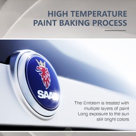 2PCS Car Logo Emblem Badge Compatible with SAA8 9-3/9-5 93/95 (2003-2010) - Front Grill & Rear Trunk Compatible - Car Accessories (Carbon Fiber Black)