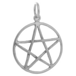 Sterling Silver Pentagram, Pentacle - Double Sided - (Pendant Only or Necklace)