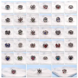 Toaob 30pcs European Women Antique Tibetan Enamel Spacer Alloy Rhinestone Spacer Beads 14x10.5mm for Jewelry Making Bracelet Snake Chain, Alloy Steel