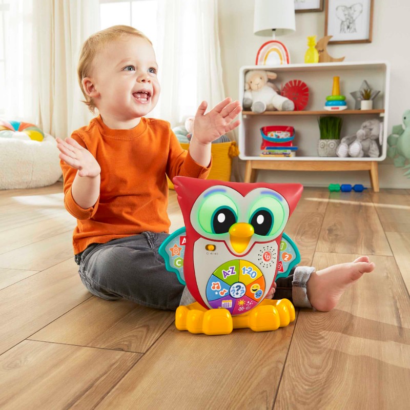 ​Fisher-Price Linkimals Light-Up & Learn Owl, French Version, interactive musical