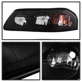 ACANII - For Black 2000-2005 Chevy Impala Headlights Replacement 00-05 Headlamps Pair Driver + Passenger Side