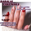 BABALA Press on Nails Medium Almond Fake Nails Red Glue