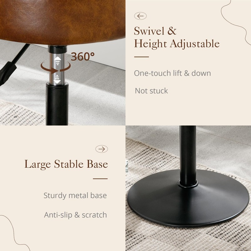 LUE BONA Adjustable Vanity Stool, 360°Swivel Vanity Chair for Makeup