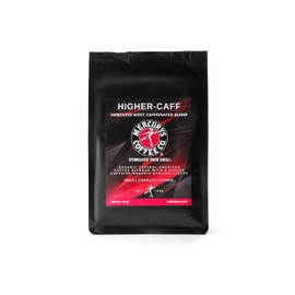 Mercurys Coffee Co. Higher Caff Coffee – Extra Caffeine, Bold & Smooth Roast, 100% Organic Central American Coffee blended with a Higher Caffiene African Coffee, 12oz Whole Bean Bag
