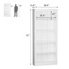 Furniwell Bookcase Bookshelves, 5-Shelf Tall Bookcase 71" Wood Open Display