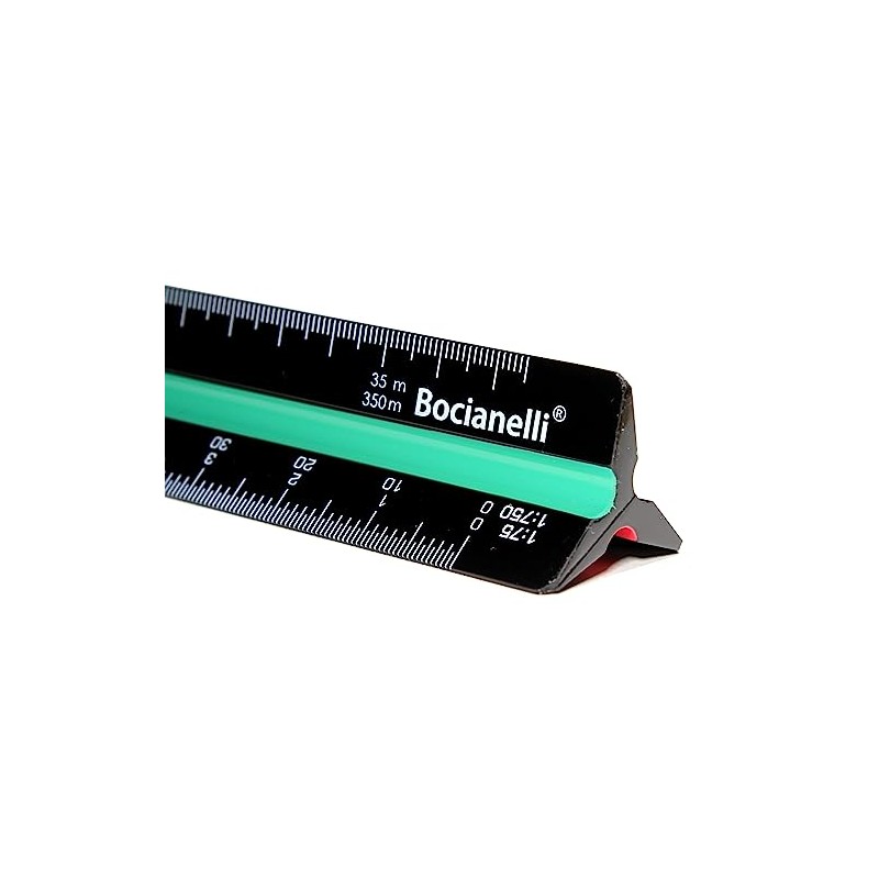 Black Professional 30cm 12" Metric Plastic Triangular Scale Ruler 1:10