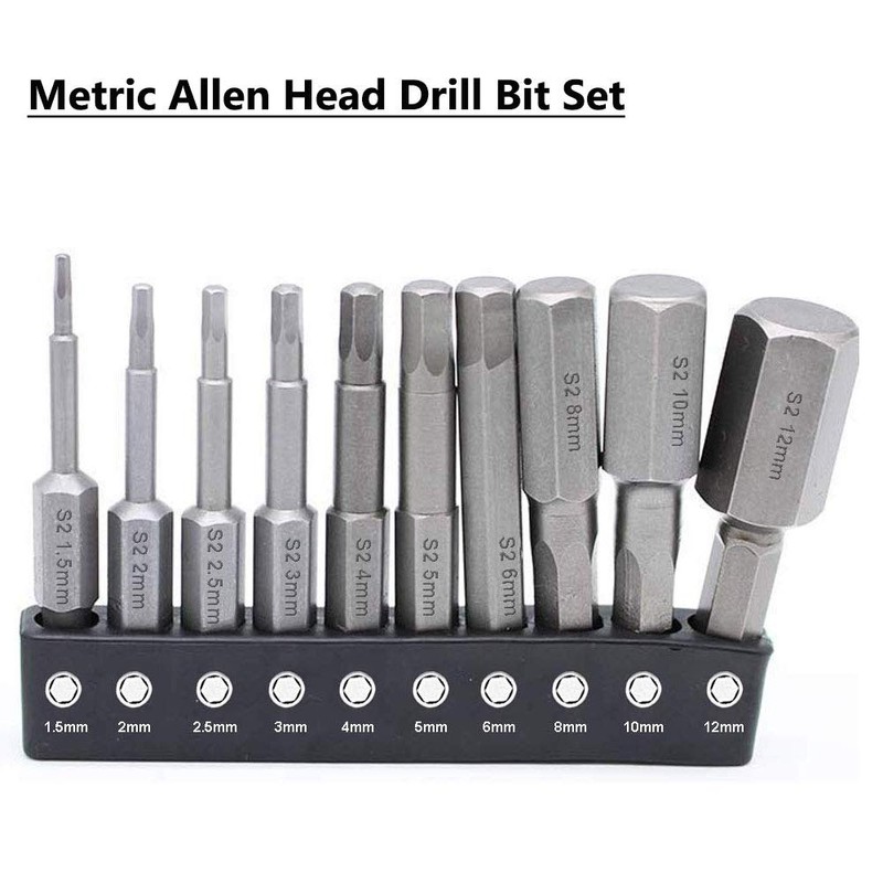 Gasea 20pcs Hex Head Allen Wrench Drill Bit Set 2.3"