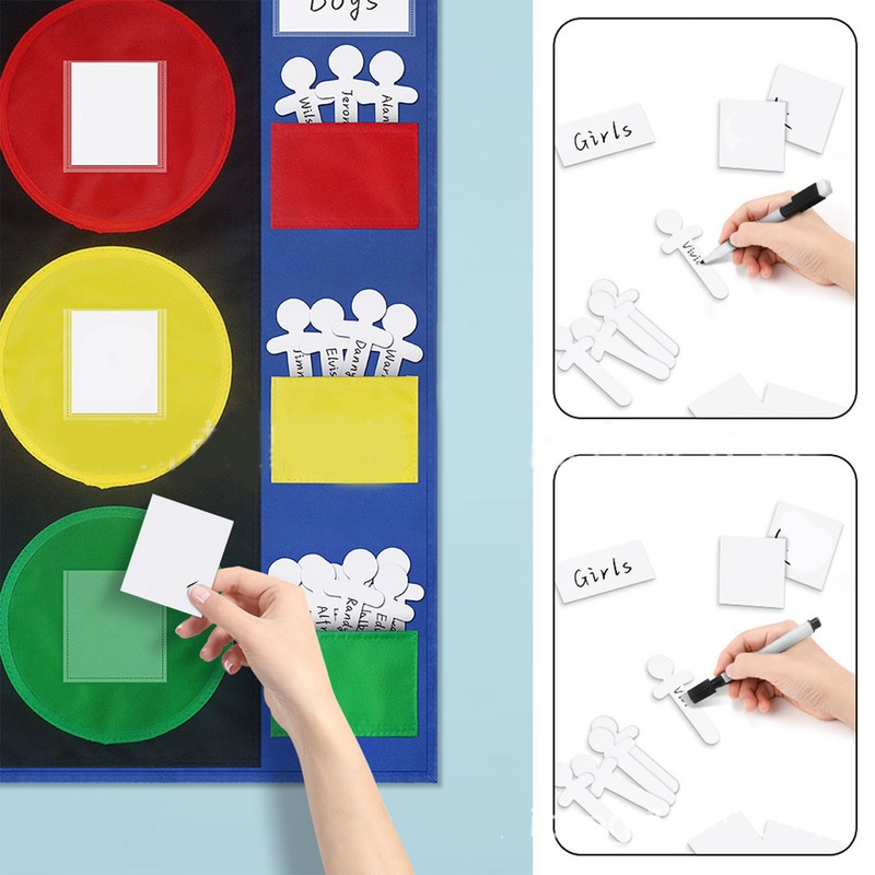 Stoplight Learning Pocket Chart Dry Erase Cards Pen Behavioral Management