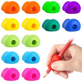 Tumurup Pack of 15 Children's Pen Holders, Writing Aid for Pens, Children's Writing Aid, Pen Holder, Grip Aid, Pen, Child Aid, Ergonomic Pens, Child Right-Handed or Left-Handed Pens