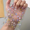Kifmurase 3 Sheets Flower Nail Stickers, 5D Embossed Floral Wildflower