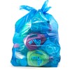 Recycling Trash Bags 55 Gallon, (50 count w/Ties) Large Blue