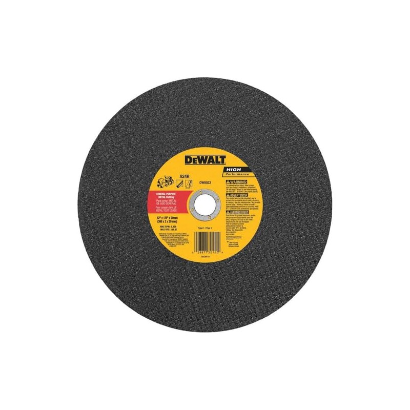 DEWALT DW8023 12-Inch x 1/8-Inch x 20mm A24N Abrasive Metal