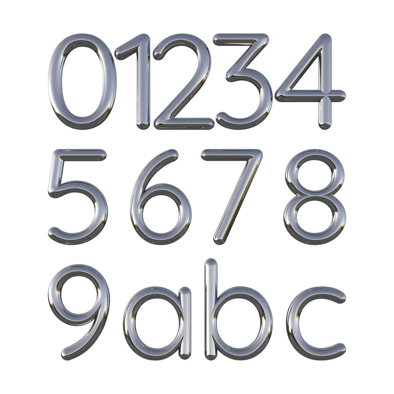 Ultion Sweet Chrome Door Numbers '4' - 3.5inch height -