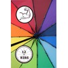 Rare 12 Rib Rainbow Umbrella Automatic Compact - 50MPH Strong