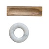 Creative Co-Op Mango Wood Mortar with Marble Ring Shaped Pestle,