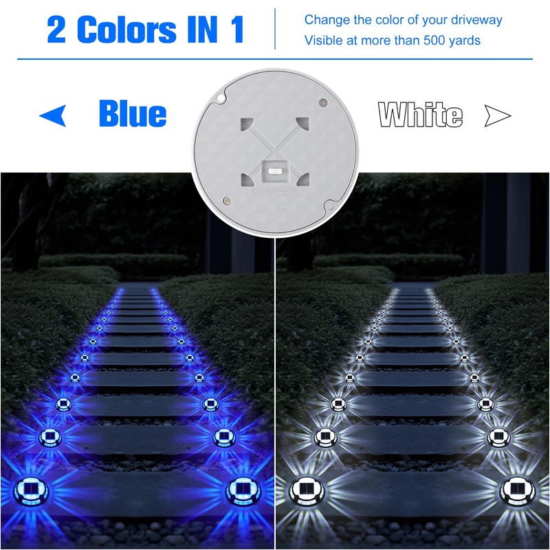 VOLISUN Solar Driveway Deck Lights Dock Marine Lights,16 Pack Solar