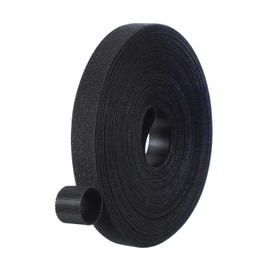 PATIKIL 0.6IN x 33FT Hook and Loop Tape, Double-Sided Nylon Strips Reusable Cable Ties Roll Multi-Purpose Cord Management Tape Wrap Fastener for Home Office, Black