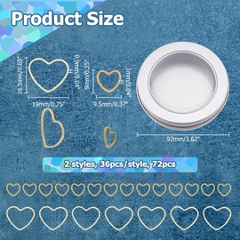 Hobbspring 72Pcs 2 Styles Metal Stitch Markers Heart Knitting Stitch Markers Brass Knitting Stitch Rings Knitting Crochet Locking Markers for DIY Craft Project Knitting and Crocheting