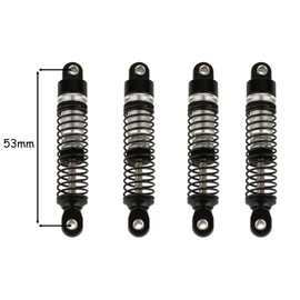 Pothyes 53mm 59mm 66mm 78mm Aluminum Long Threaded Shocks Absorbers Oil Damper for 1/18 RC Crawler TRX4M TRX-4M KUpgrade Parts (53mm-black)