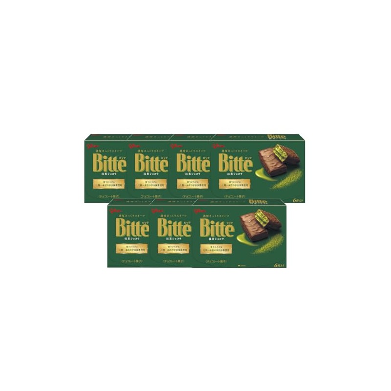 Ezaki Glico Bitte (Matcha Chocolat), 6 Sheets x 7 Packs