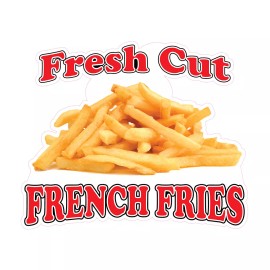 genetic/unbranded Food Truck Decals Fresh Cut French Fries Restaurant & Food Concession Sign Red - 36 in on Longest Side