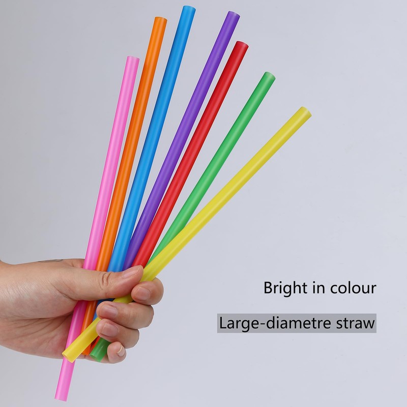 YAOSHENG 200 Pack Smoothie Straws, 10.24 Inches Straws Disposable, Drinking