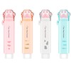HDKAJL Cat Paw Eraser, Pack of 4 Retractable Erasers, Cute