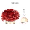 Feather Table Lamp Stepless Dimming USB Charging Touch Control LED