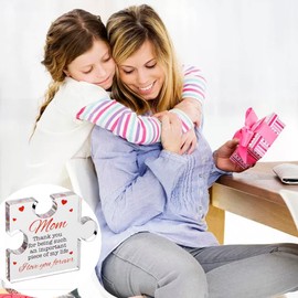 Gifts for Mom - Delicate Mom Birthday Gifts from Daughter Son - Engraved Acrylic Block Puzzle Piece 3.4 x 2.8 inch - Mothers Day Thanksgiving Birthday Gifts for Mom, Ideas (Gift for Mom)
