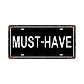 MUST-HAVE VEHICLE Vintage Metal Tin Sign License Plate Bar Cafe Garage Cave Home Room Wall Bathroom Farmhouse Garden Porch Patio Decor, 12 x 6 Inch